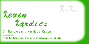 kevin kardics business card